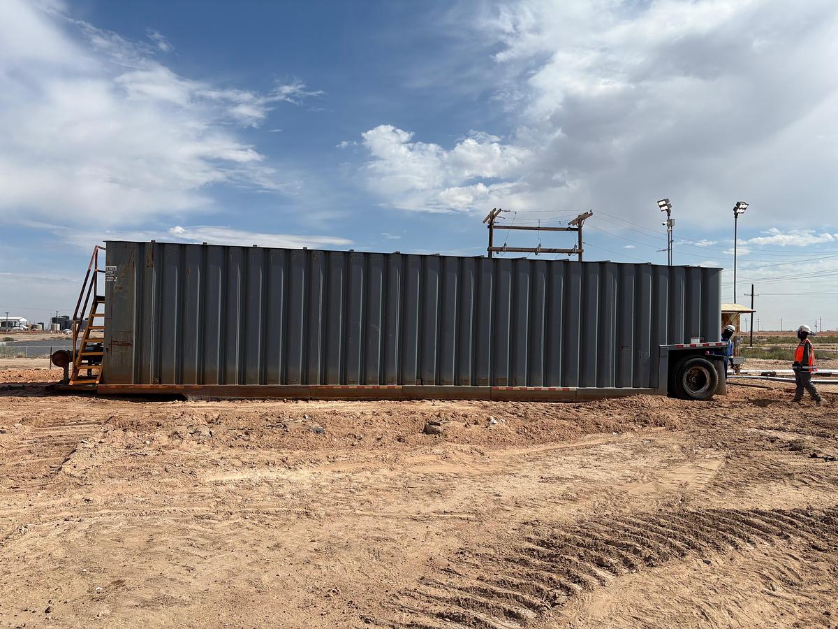 Used 500BBL Frac Tanks- 43x8.5x11, Corrugated Steel, V-bottom, Used Basic Refurb