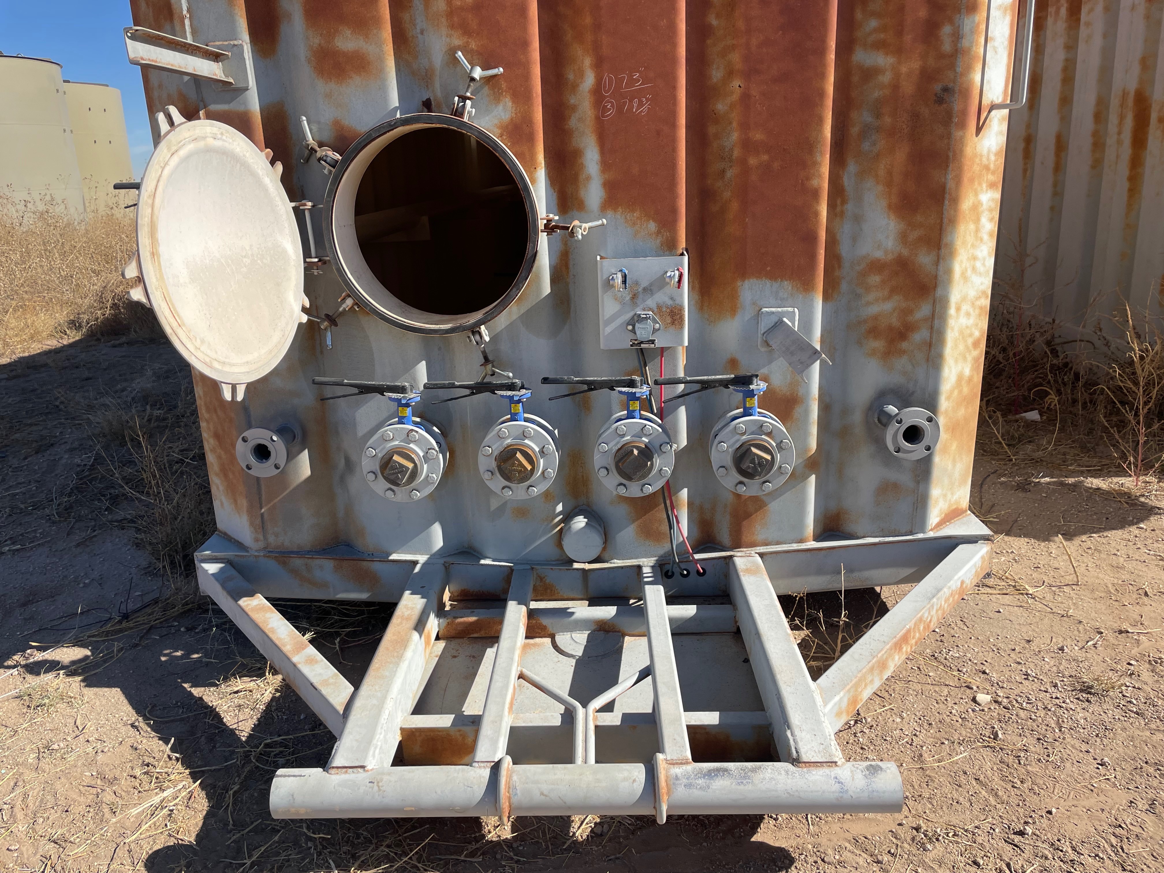 Used 500BBL Frac Tanks- 43x8.5x11, Corrugated Steel, V-bottom, Used Basic Refurb