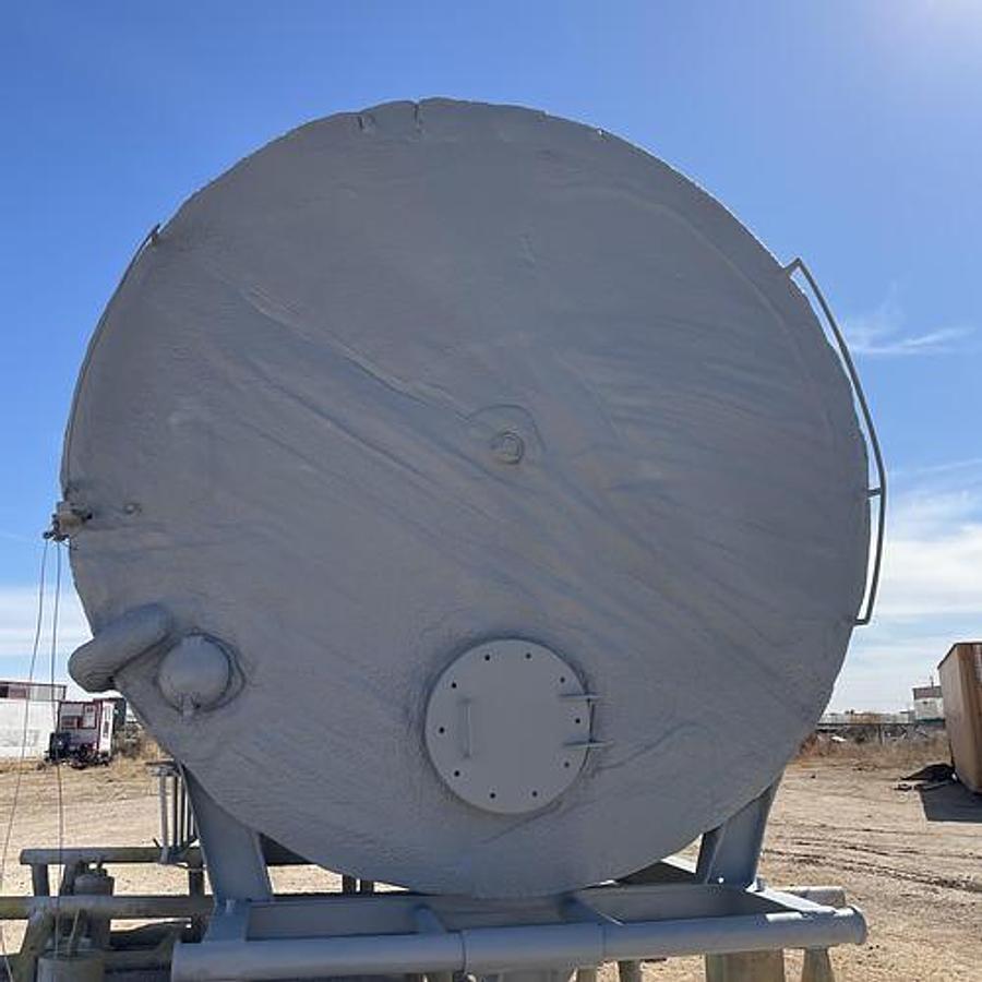 Refurbished Precision Rentals 500BBL Insulated Skidded Vertical Storage Tank, 12’ x 25’, Carbon Steel, Slope Bottom, Used Basic Refurb (2014)