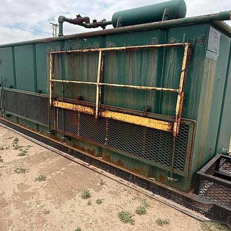 Used 115BBL Skidded Open Top Tank- 18.25x6x6, 2 Compartment, w/ Gas Buster