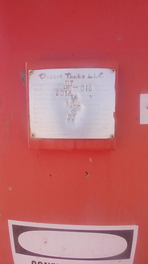 Used H&E 400BBL Verical Tank