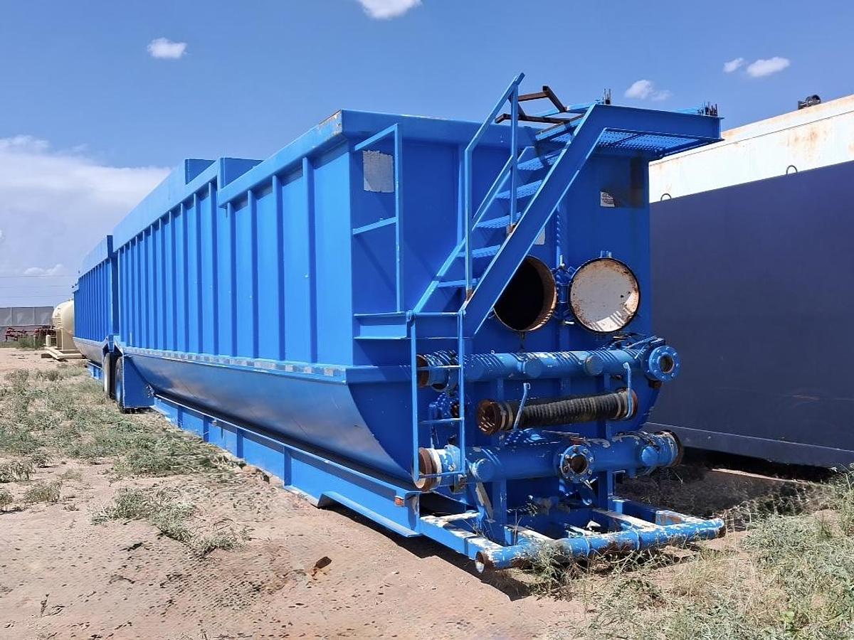Used 500BBL Round Bottom Frac Tanks - 45’L x 8’W x 10’H, Corrugated Steel, Smooth Wall, Used Basic Refurb