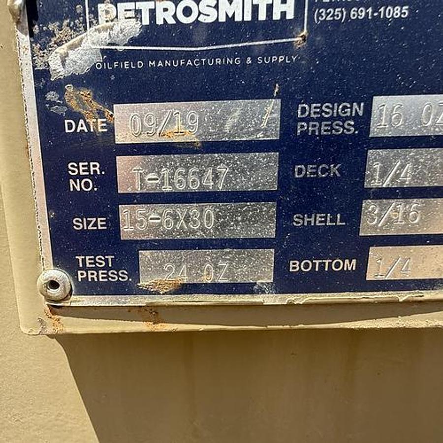 Used Petrosmith 1000BBL Vertical Storage Tanks - 15.5’ x 30’, Carbon Steel, Flat Bottom, Used Basic Refurb