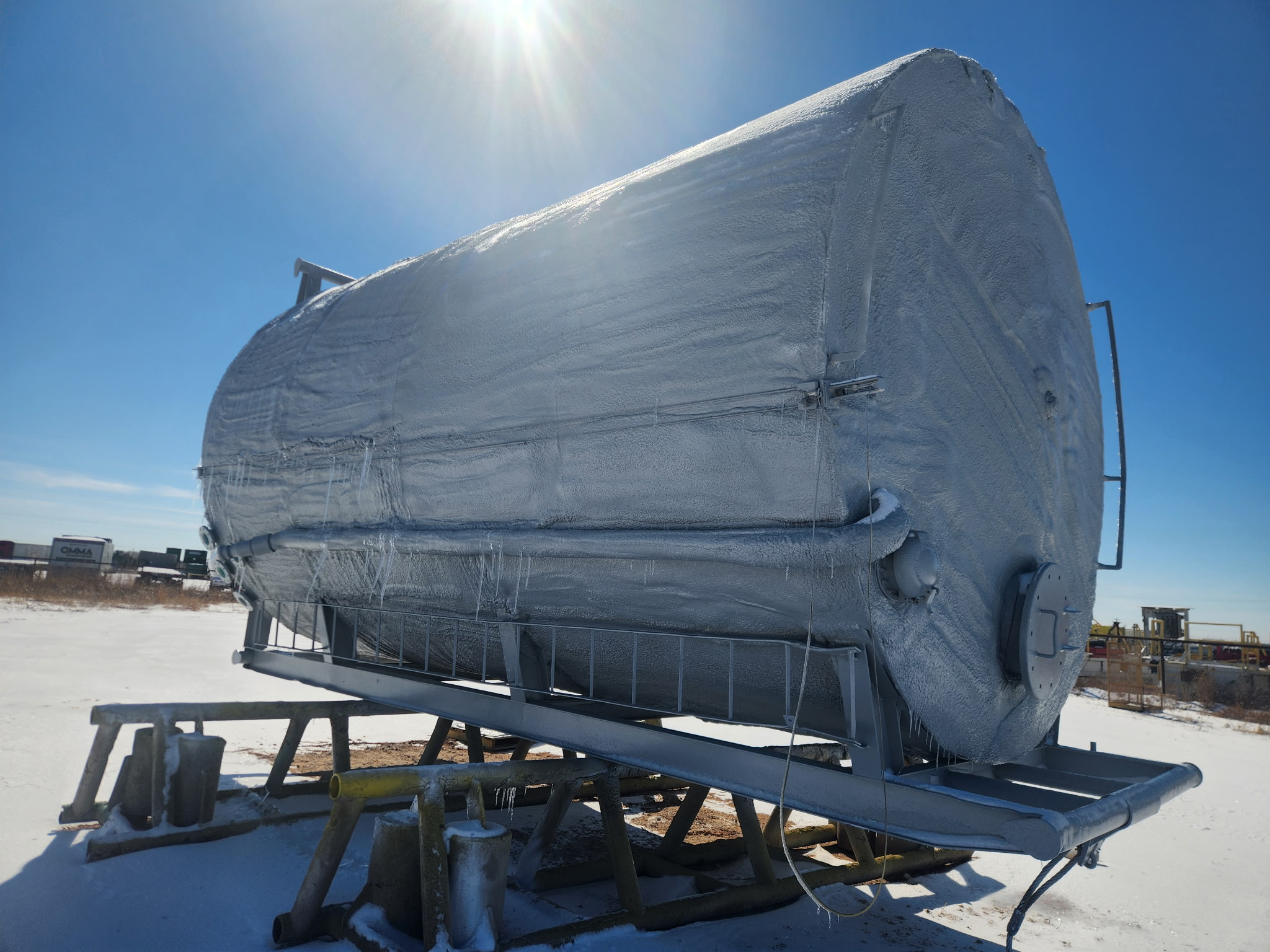 Refurbished 500BBL Insulated Skidded Vertical Storage Tank, Used Basic Refurb