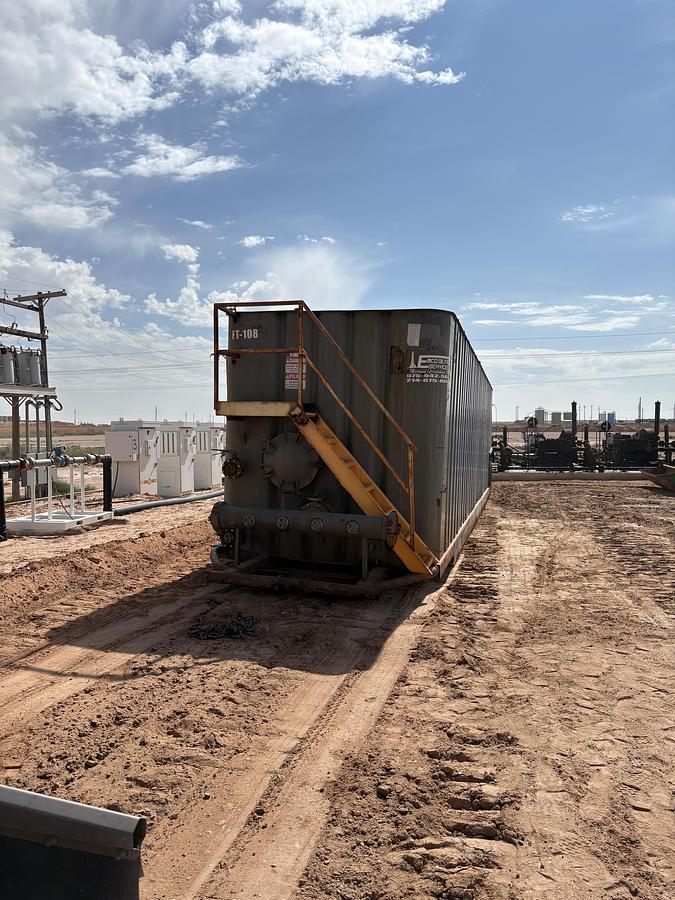 Used 500BBL Frac Tanks- 43x8.5x11, Corrugated Steel, V-bottom, Used Basic Refurb