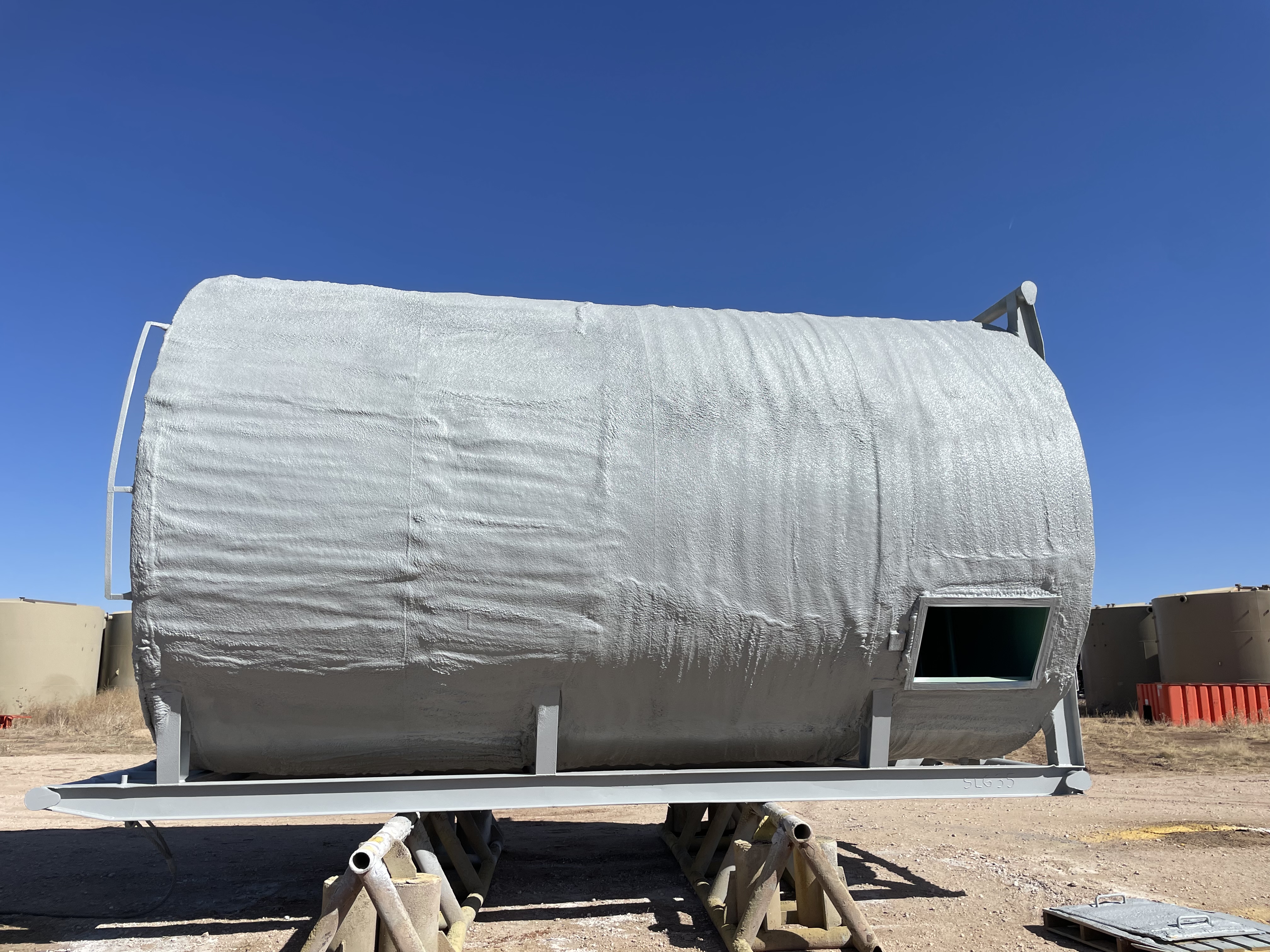 Refurbished 500BBL Insulated Skidded Vertical Storage Tank, Used Basic Refurb