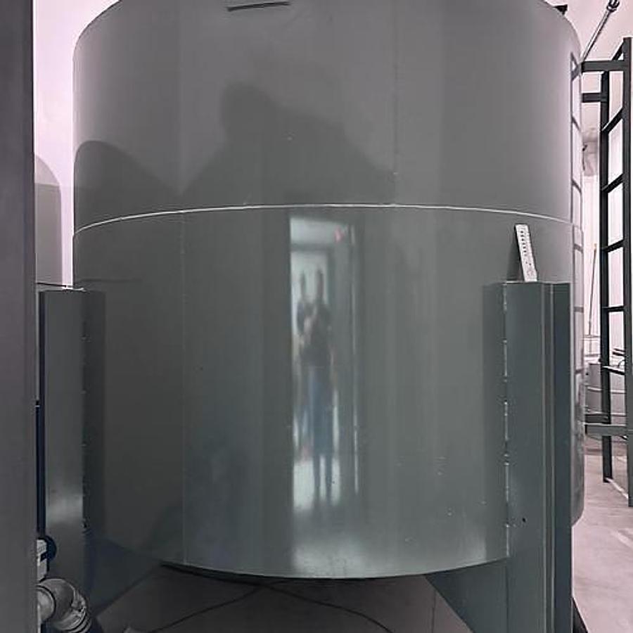 Used 2900gal Vertical Storage Tank- 100” D x 102” H, Cone bottom, Carbon Steel (2015)