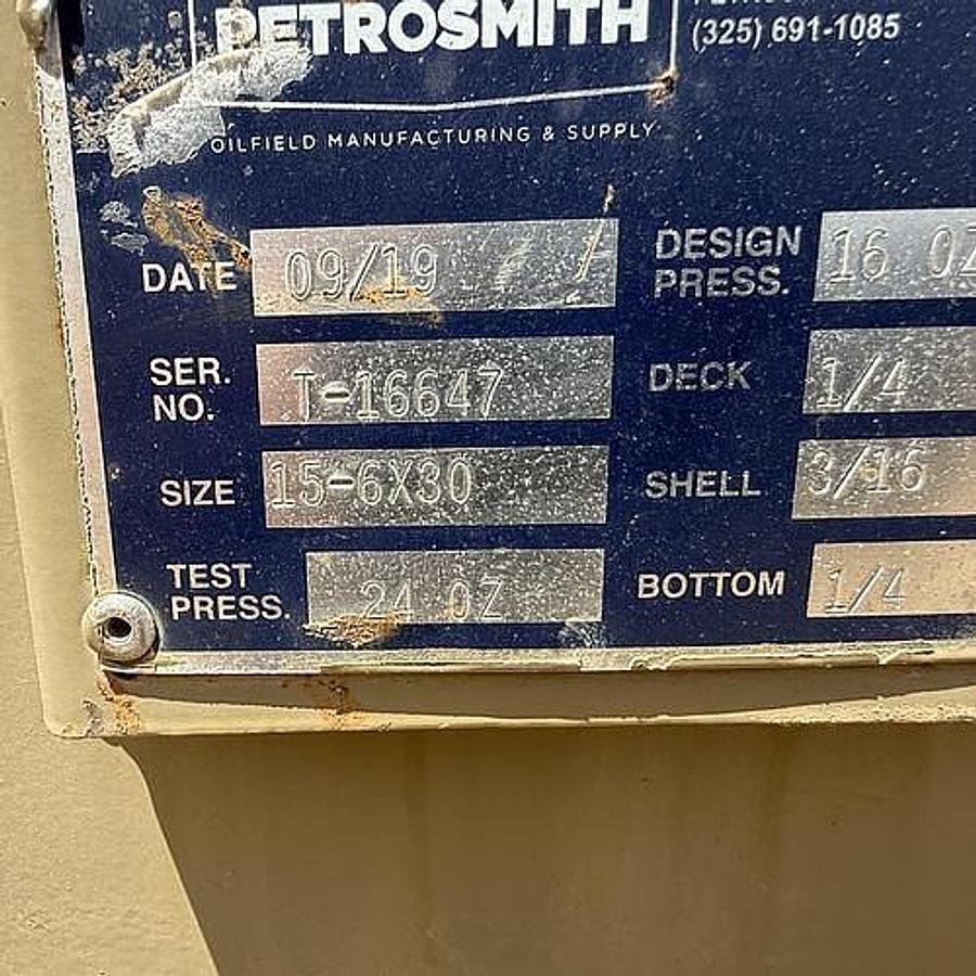 Used Petrosmith 1000BBL Vertical Storage Tanks - 15.5’ x 30’, Carbon Steel, Flat Bottom, Used Basic Refurb