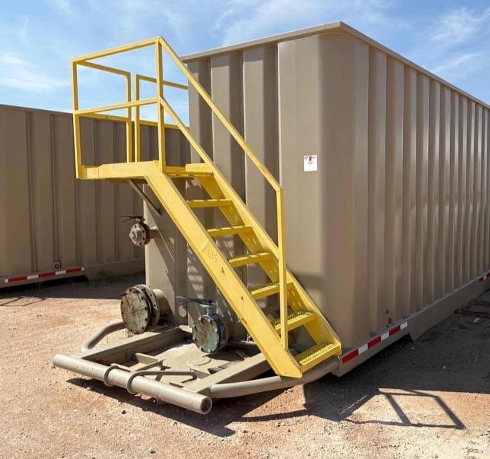 Dragon Open Top Frac Tanks  – 42’x8.5’x9.5’, Full Length Sidewalks, Corrugated Steel, V-bottom, NEW 2019