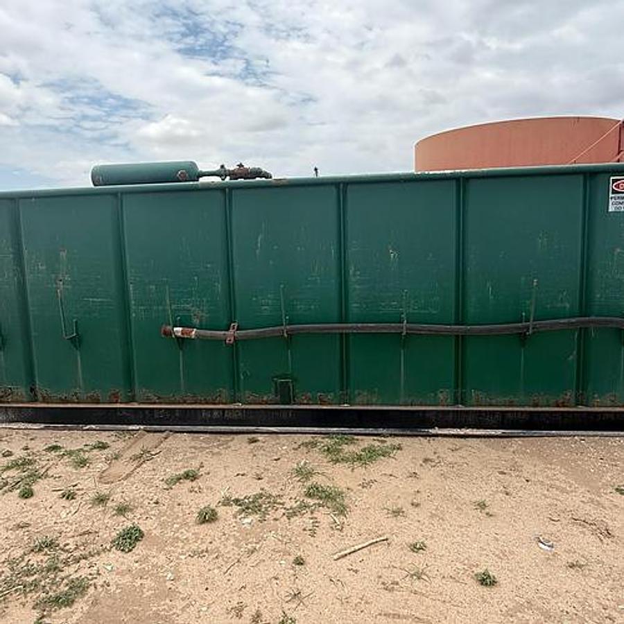 Used 115BBL Skidded Open Top Tank- 18.25x6x6, 2 Compartment, w/ Gas Buster