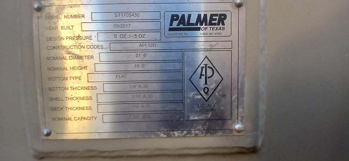 Used 1000 BBL Vertical Tanks