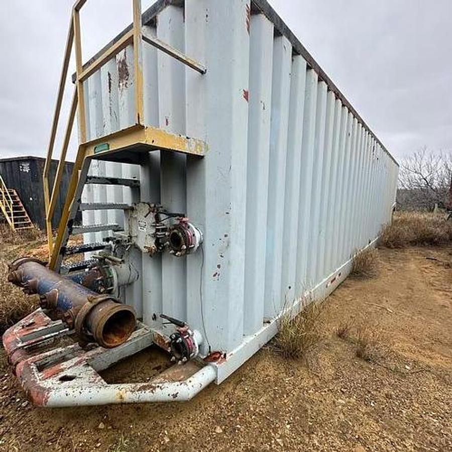 Used Wichita 500bbl Open Top Frac Tanks w/ Gas Busters – Corrugated Steel, V-bottom, Used Basic Refurb (2005)