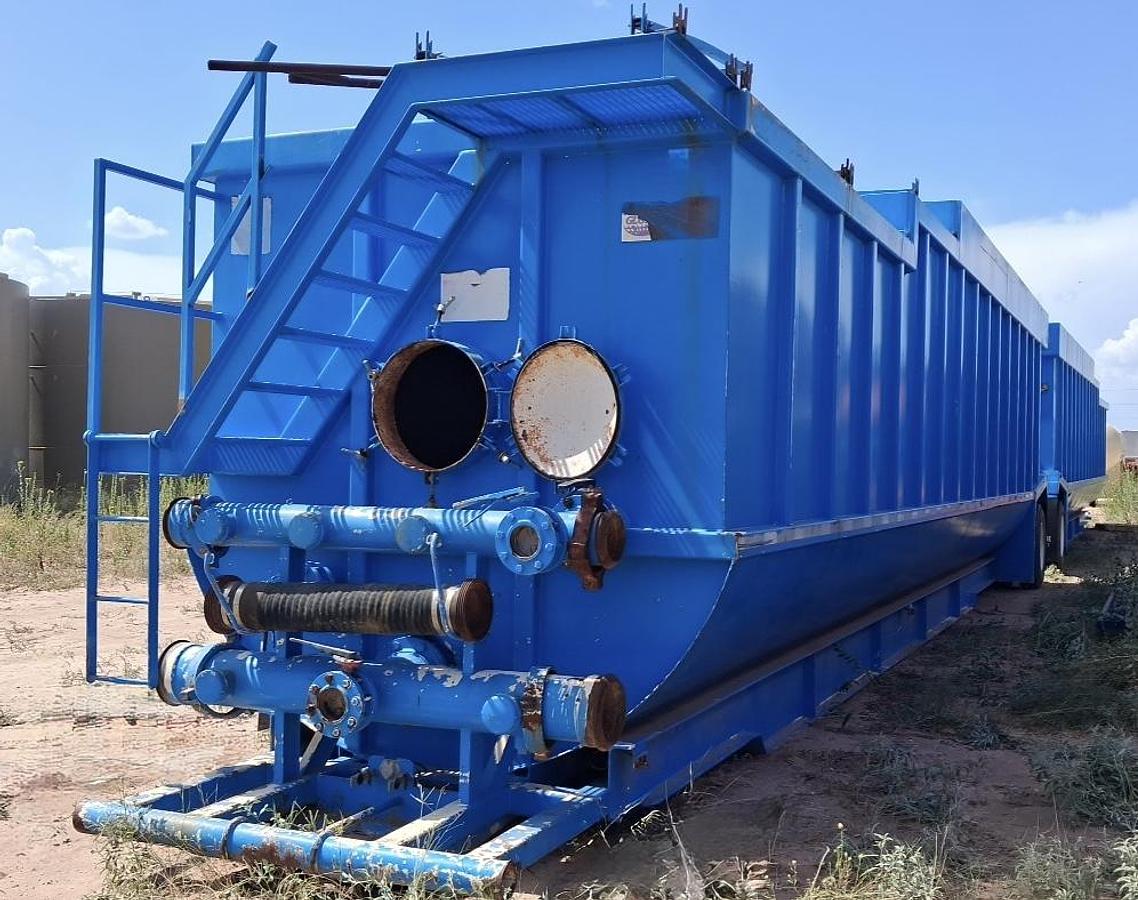 Used 500BBL Round Bottom Frac Tanks - 45’L x 8’W x 10’H, Corrugated Steel, Smooth Wall, Used Basic Refurb