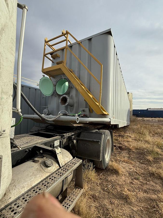 Used  500BBL Open Top Weir Wall Tanks - 45’ x 8.5’ x 10’, Carbon Steel, V-Bottom, Used Basic Refurb