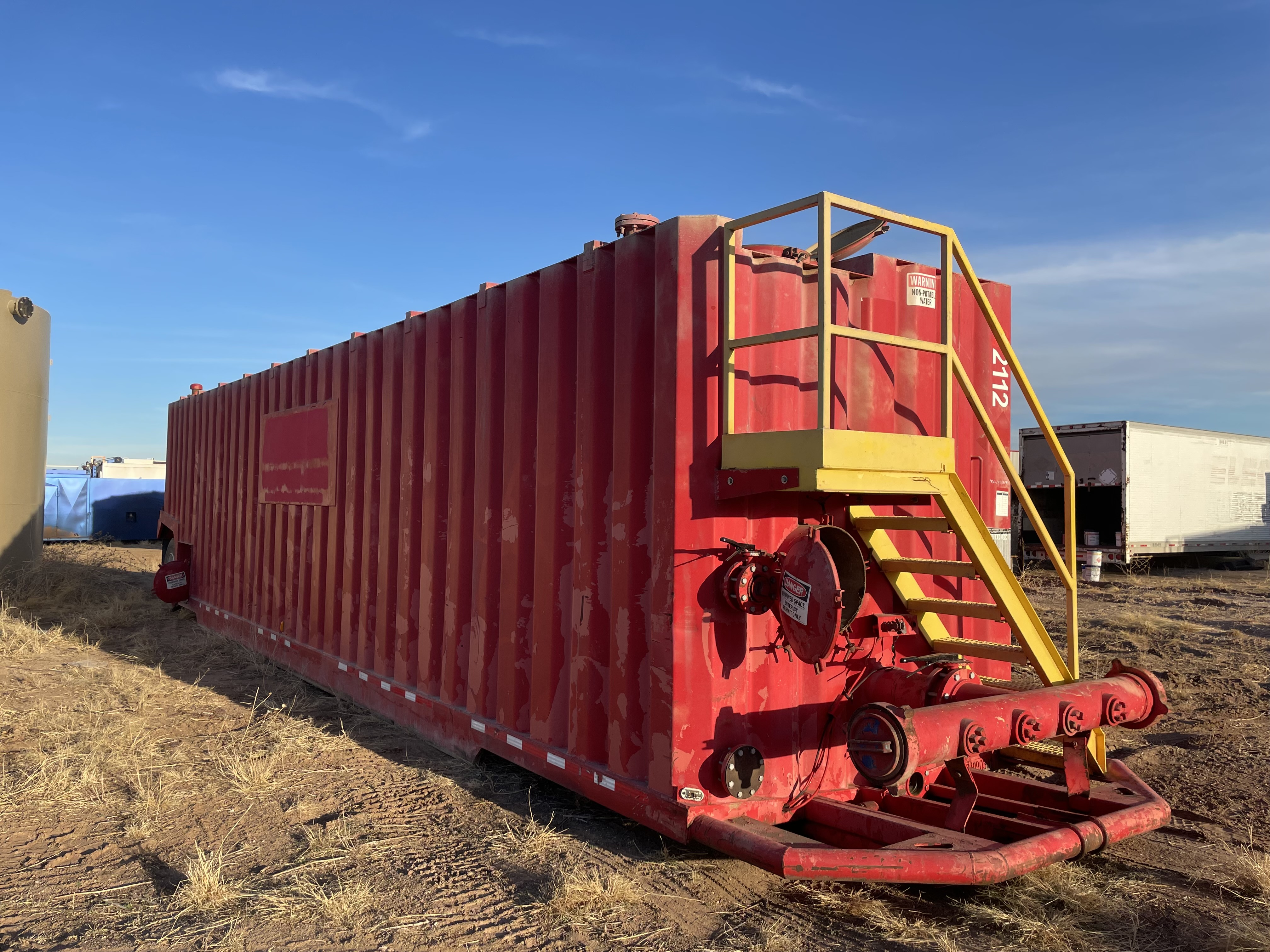 Used 500BBL Frac Tanks- 43x8.5x11, Corrugated Steel, V-bottom, Used Basic Refurb 
