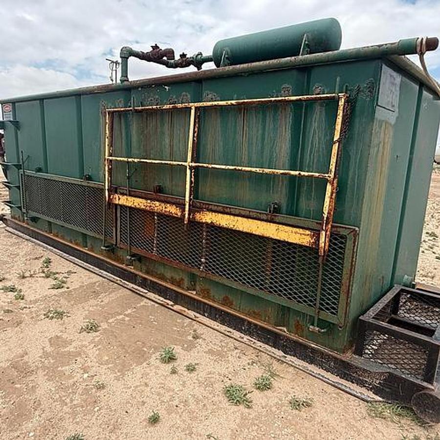 Used 115BBL Skidded Open Top Tank- 18.25x6x6, 2 Compartment, w/ Gas Buster