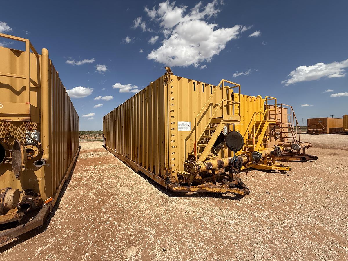 Used 500BBL Frac Tanks- 43x8.5x11, Corrugated Steel, V-bottom, Used Basic Refurb