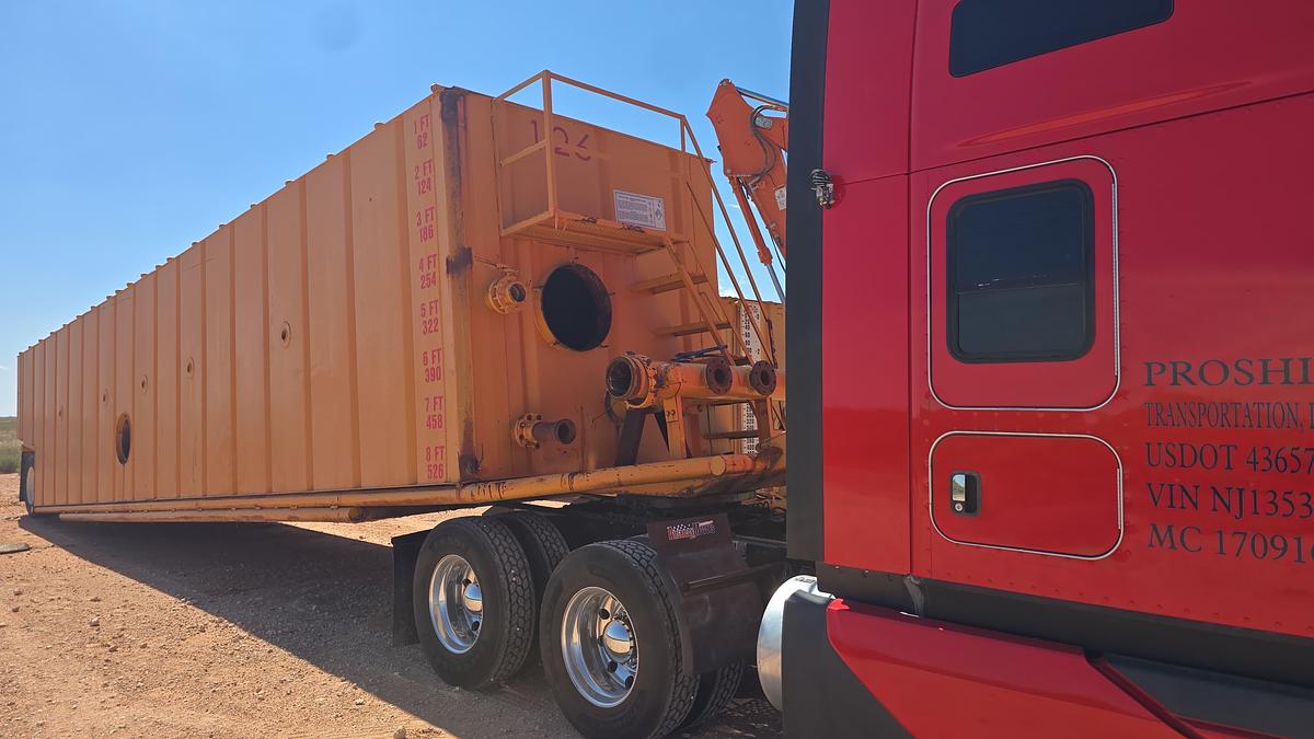 Used 500BBL Frac Tanks- 43x8.5x11, Corrugated Steel, V-bottom, Used Basic Refurb