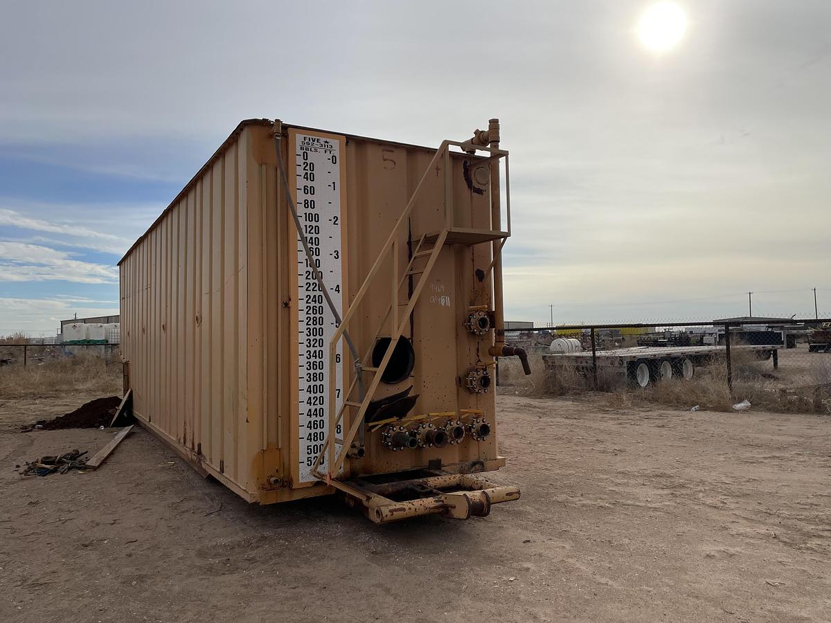 Used 500BBL Frac Tanks- 43x8.5x11, Corrugated Steel, V-bottom, Used Basic Refurb