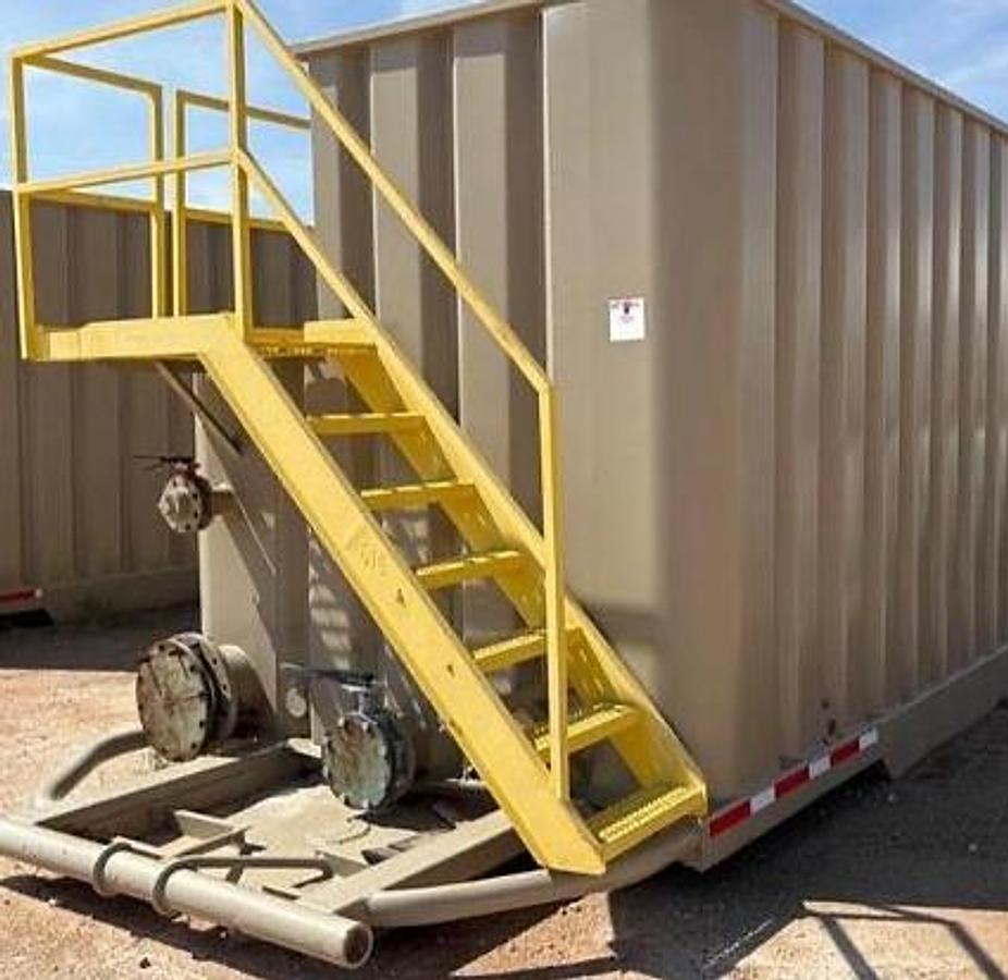 Dragon Open Top Frac Tanks  – 42’x8.5’x9.5’, Full Length Sidewalks, Corrugated Steel, V-bottom, NEW 2019