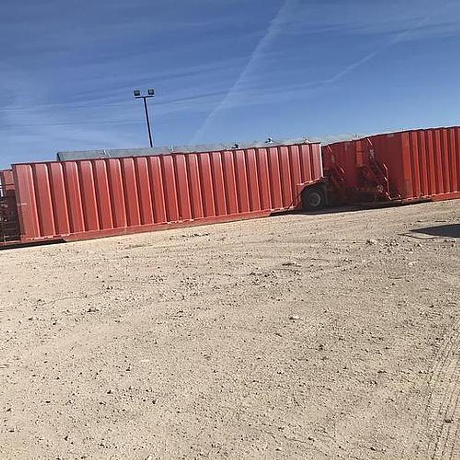 Used Dragon 500BBL Frac Tanks- 43x8.5x11, Corrugated Steel, V-bottom, Used Basic Refurb