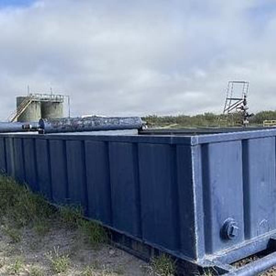 Used Dragon Open Top Frac Tanks w/ Gas Busters – Industrial Storage Tank - Corrugated Steel, V-bottom, Used Basic Refurb (2010)