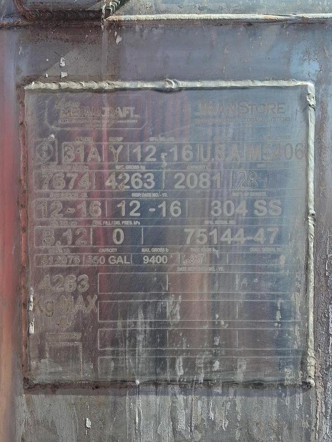 Used 2016 TranStore 550 Gallon Stainless Steel Totes