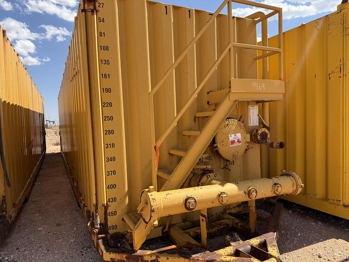 Used 500BBL Frac Tanks- 43x8.5x11, Corrugated Steel, V-bottom, Used Basic Refurb