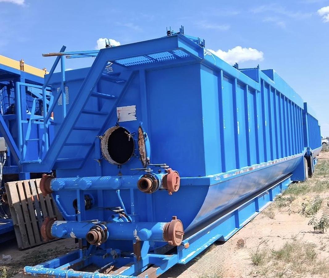 Used 500BBL Round Bottom Frac Tanks - 45’L x 8’W x 10’H, Corrugated Steel, Smooth Wall, Used Basic Refurb