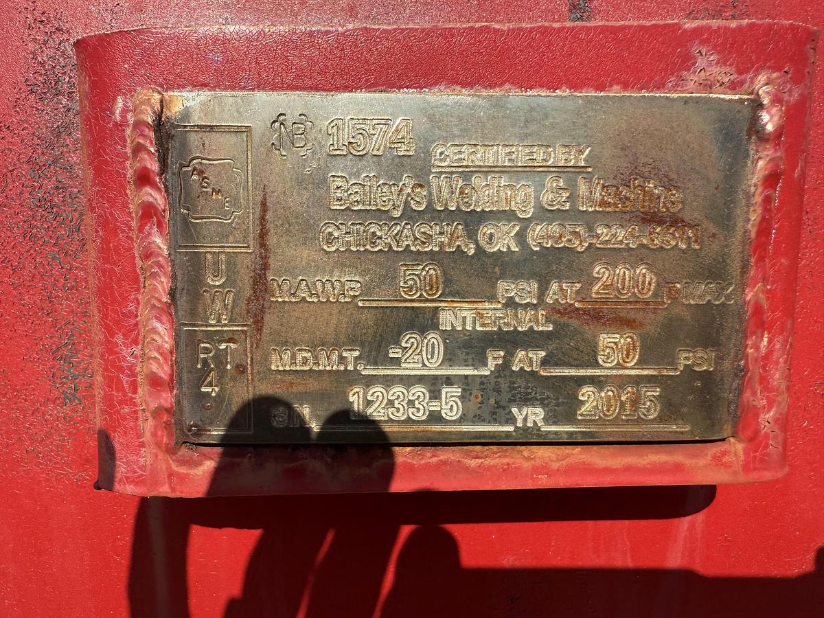 Used 2015 Bailey's Welding & Machine 50PSI