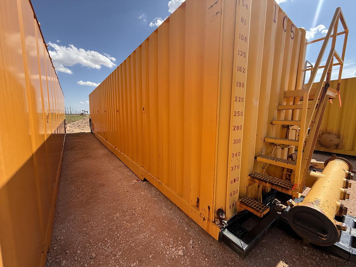 Used 500BBL Frac Tanks- 43x8.5x11, Corrugated Steel, V-bottom, Used Basic Refurb
