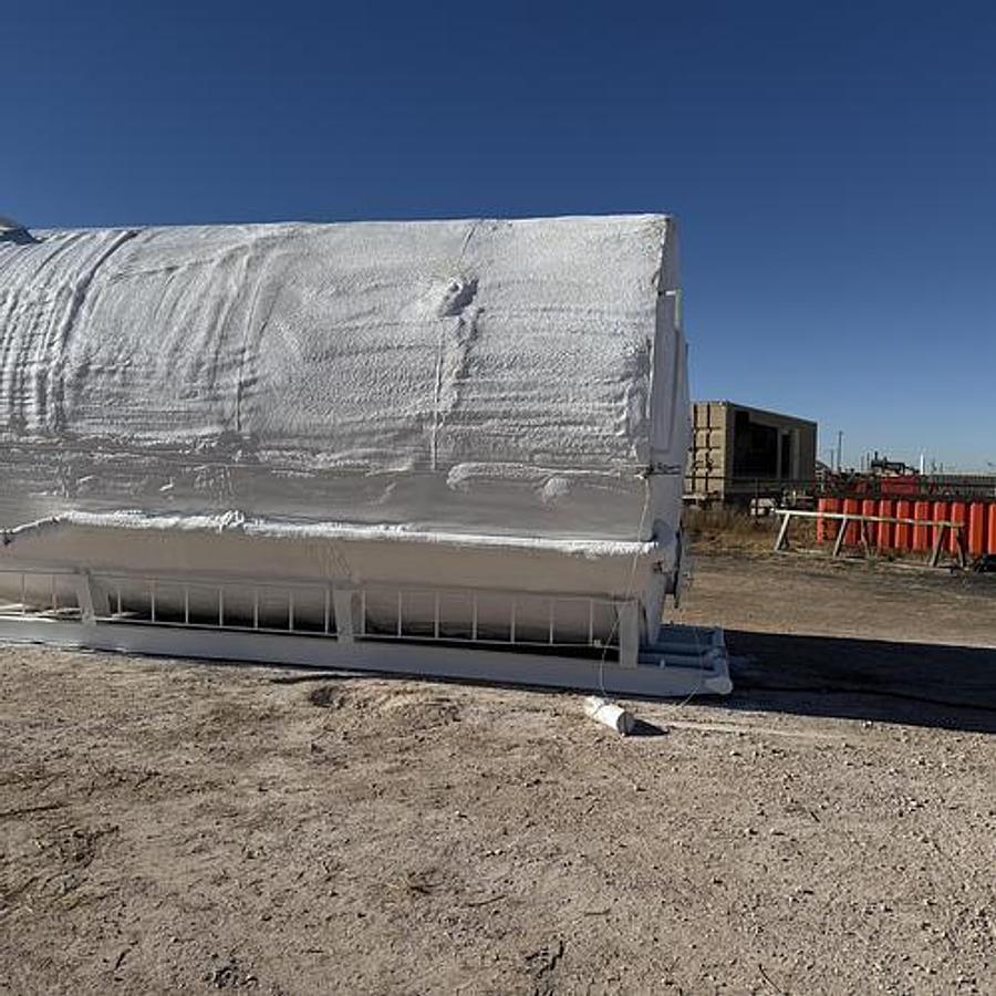 Refurbished 500BBL Insulated Skidded Vertical Storage Tank, 12’ x 25’, Carbon Steel, Flat Bottom, Used Basic Refurb