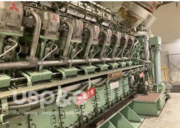 Used 5.5 MW 2000 Used Mitsubishi 18KU30GA Natural Gas Generator Set
