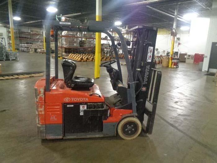 Refurbished SOLD – 2012 Toyota 7FBEU20 | Electric Forklift | 189" Triple Mast | CSA Certified | Brampton Deployment Completed