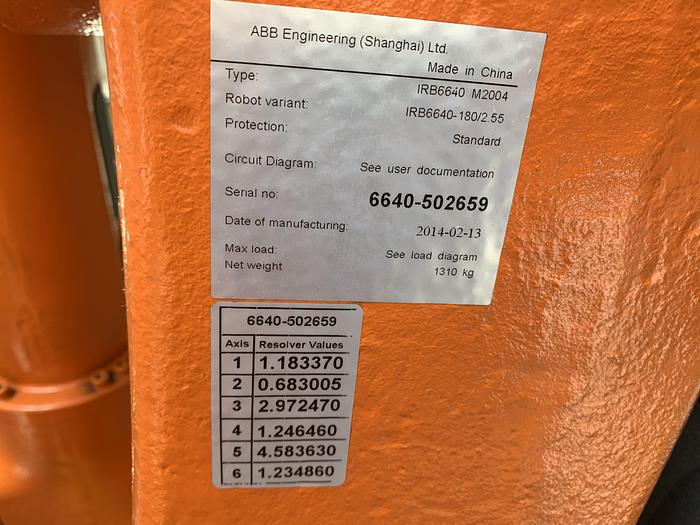 Used ABB IRB 6640 180/2.55 NEW 2014 WITH ARO SPOT WELDING GUN AND REXROTH WELDING CONTROLLER