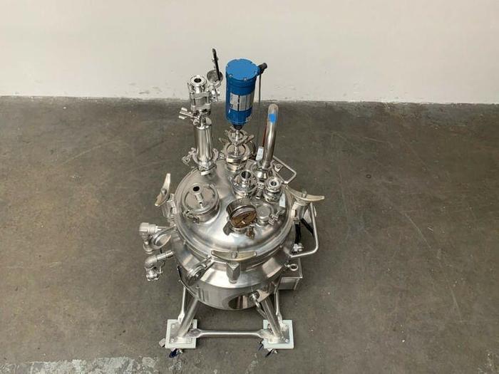Used Precision 50 Liter Stainless Steel Jacketed Reactor 76 PSI