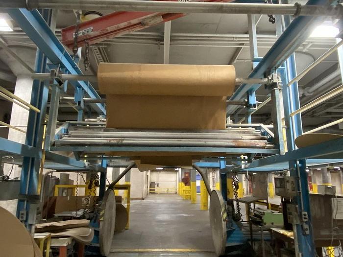 Used LAMB-GRAYS HARBOR CO. 86"W ROLL WRAPPER 60" DIAMETER SECOND SYSTEM
