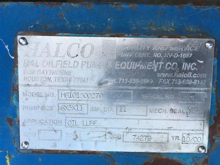 Used 0 Halco 2500 6x5x11 Supreme Centrifugal Mud Pump - Sold