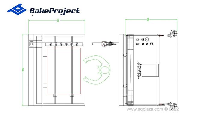 Equipment for applying of egg product with moving bridge