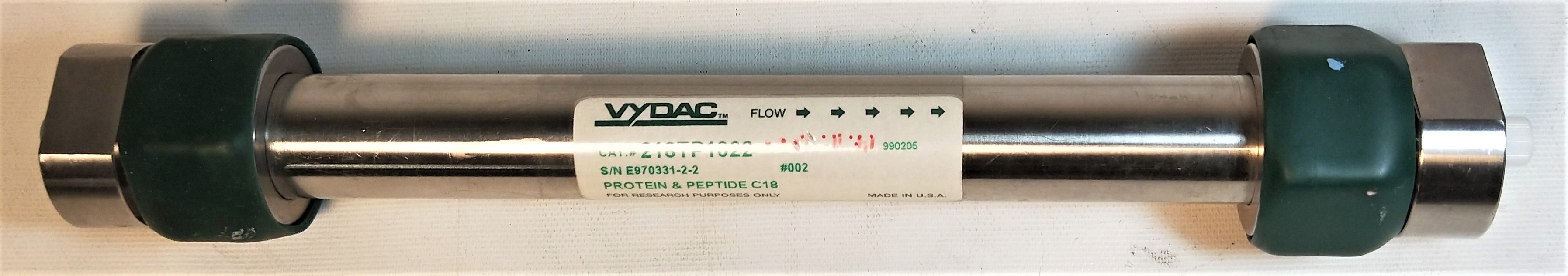 Used Vydac 218TP1022 C18 Preparative HPLC Column - 25 cm × 22 mm x 10µm
