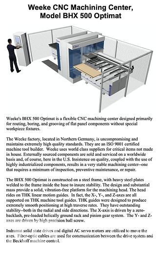Used 2007 Weeke BHX 500 CNC Router