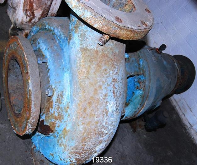 Used Goulds 3175 Pump, 6X8X14, 2-Vane Impeller, 13 1/2" Impeller Diameter, Ductile Iron Casing, Ductile Iron Suction Side Plate, Ductile Iron Stuffing Box, Stainless Steel Impeller, Packing #19336