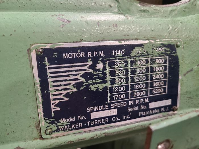 Used Walker Turner Floor Drill Press with Tapmatic Tapping Head