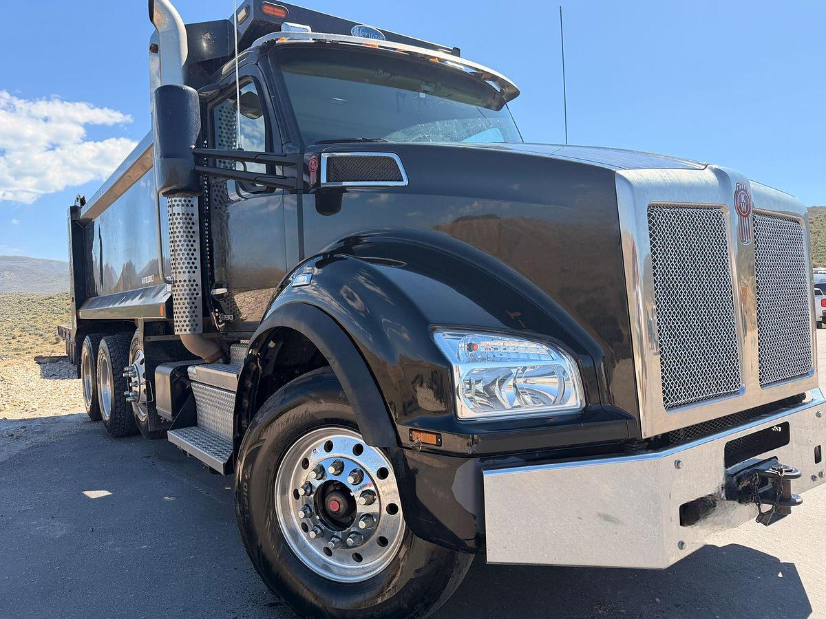 Used 2023 Kenworth T880 tri-axle dump truck, 123,870 miles