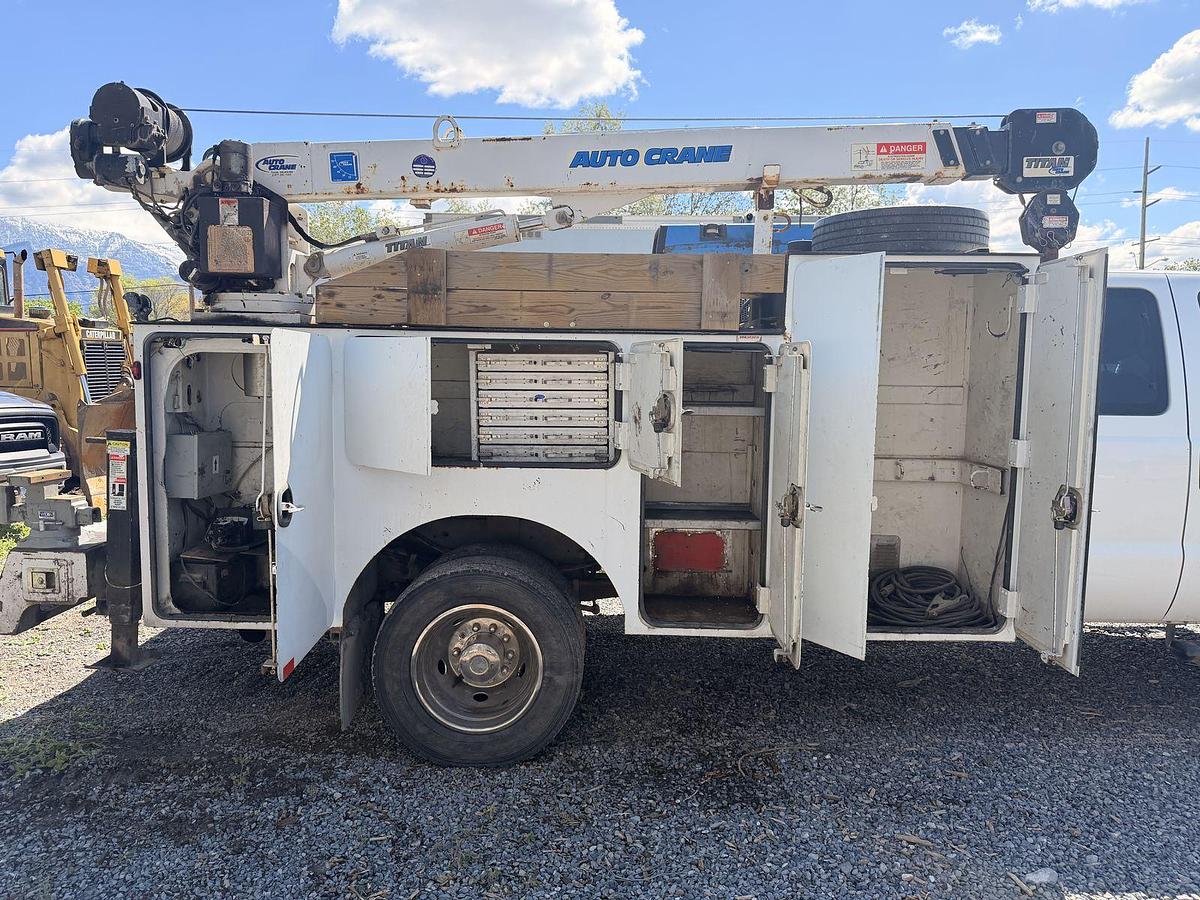 Used Ford F-450 Super Duty service truck 247k miles. Crane, Welder, Compressor, reels, outriggers included.
