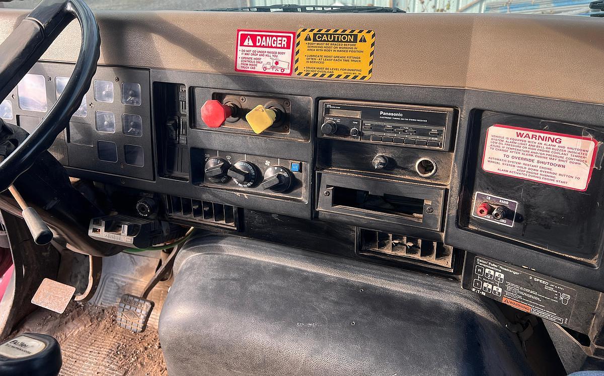 Used 1990 International 8300 Eagle Flatbed Dump Truck, Stake Body. flatbed