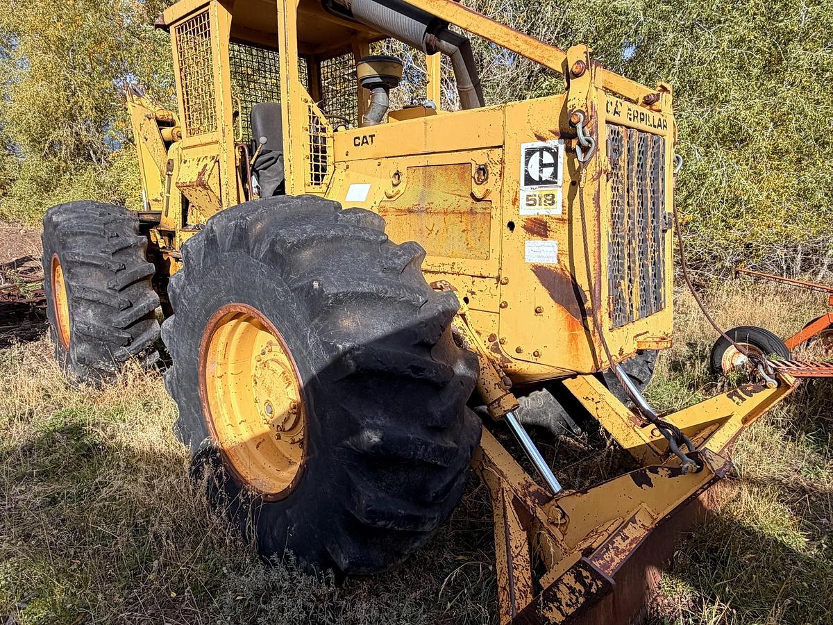 Used Caterpillar 518 Cable Skidder, Cat 3304 Diesel, Gearmatic 119 Winch, 1,764 Hours
