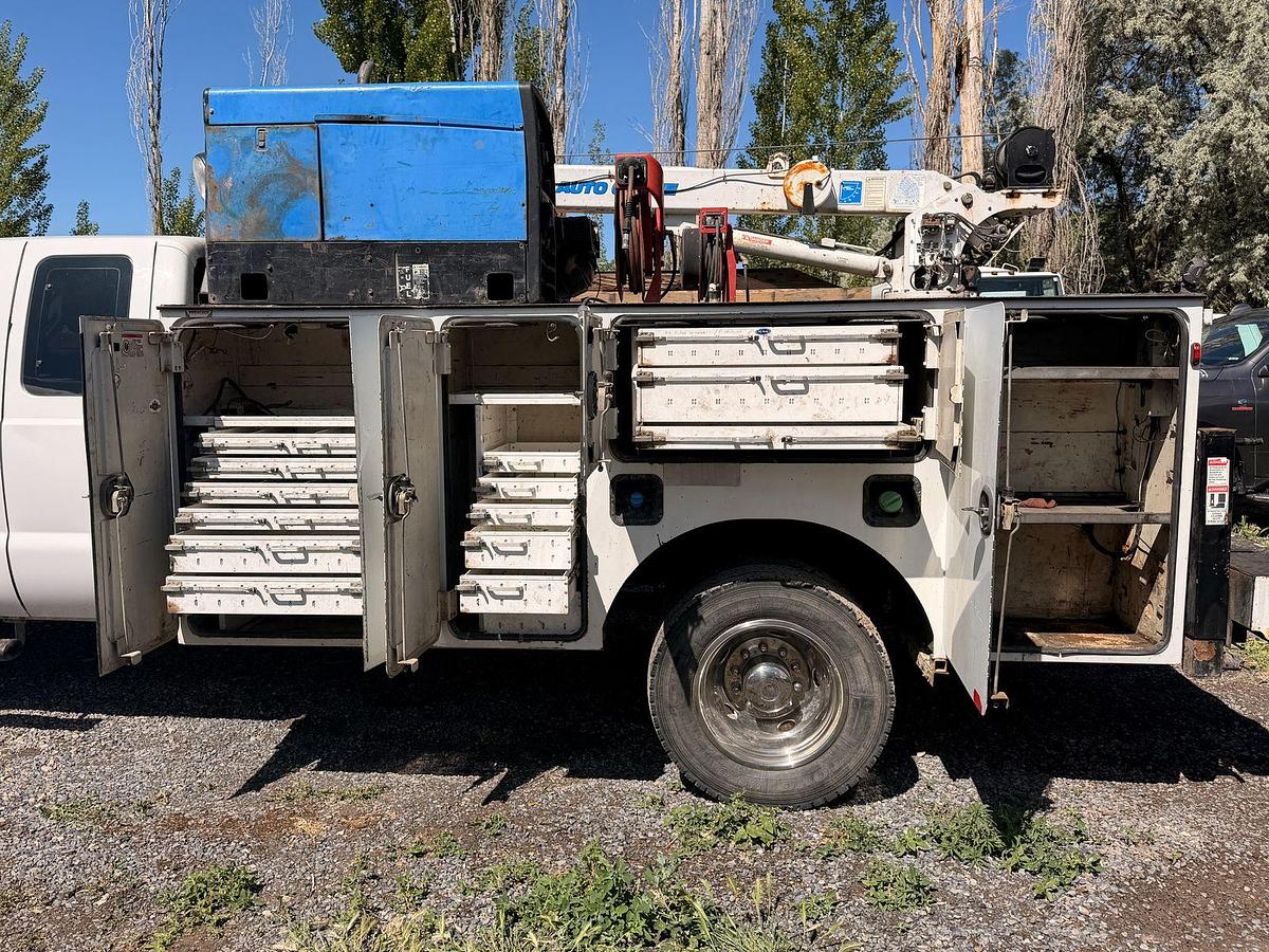 Used Ford F-450 Super Duty service truck 247k miles. Crane, Welder, Compressor, reels, outriggers included.