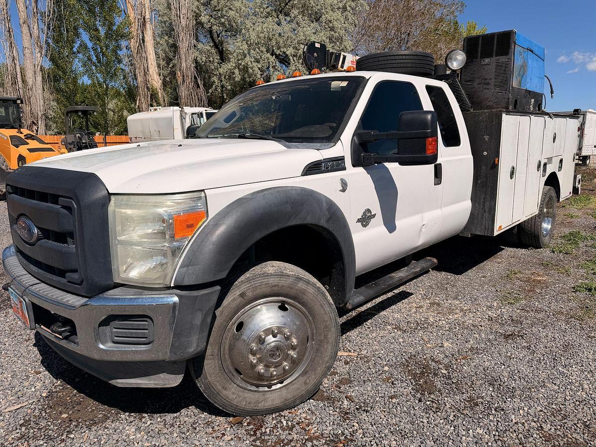 Used Ford F-450 Super Duty service truck 247k miles. Crane, Welder, Compressor, reels, outriggers included.
