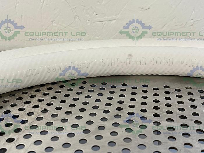 Used Sani-Tech  STHT-R-HD-0750 144" Silicone Hose w/ 1 1/2" Sanitary Fitting